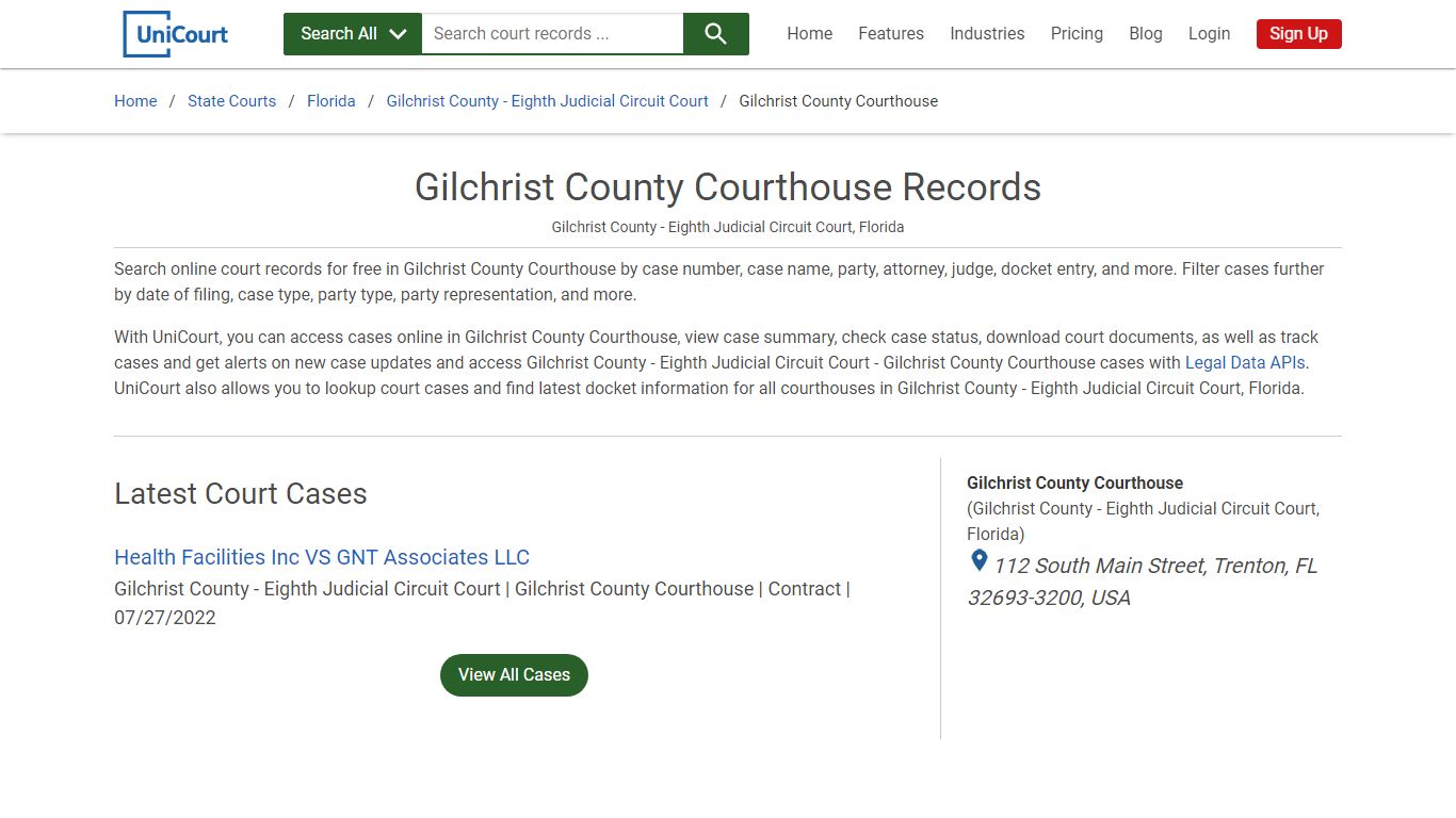 Gilchrist County Courthouse Records | Gilchrist | UniCourt